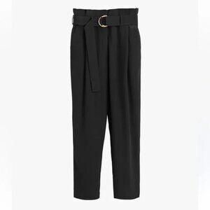 Ann Taylor Black pleated high waisted trousers with belt size 4P